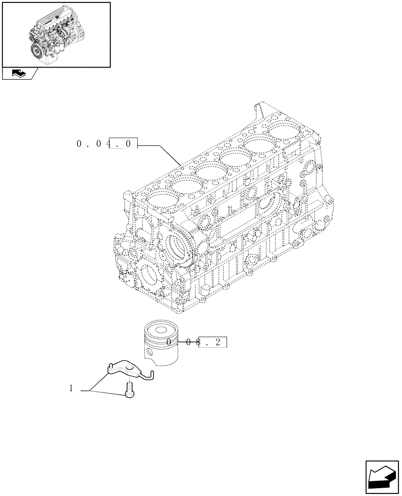 Схема запчастей Case IH F3BE0684N E904 - (0.04.14) - CYLINDER BARREL LUBRICATION NOZZLE (504114488) 