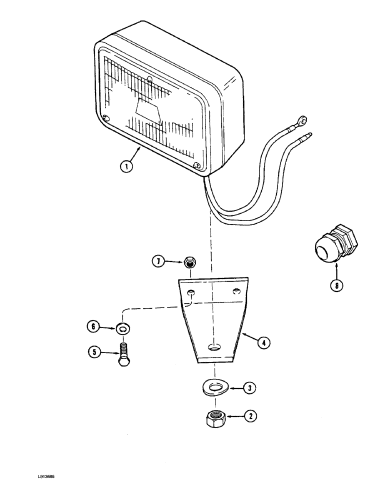 Схема запчастей Case IH 9270 - (4-064) - FLOOD LAMP KIT (04) - ELECTRICAL SYSTEMS