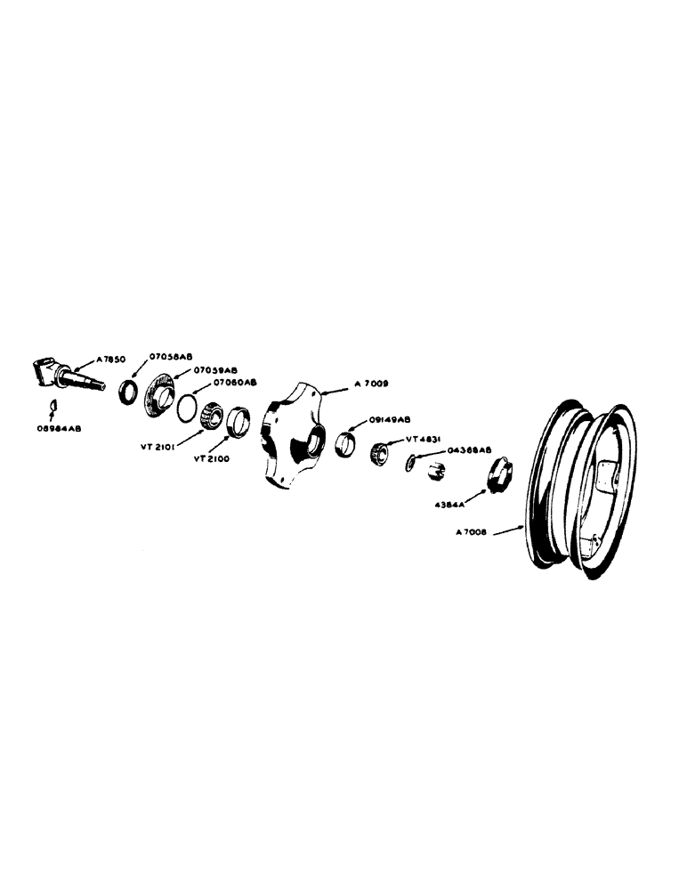 Схема запчастей Case IH 400-SERIES - (176) - FRONT WHEELS FOR GENERAL PURPOSE, TRACTORS WITH ADJUSTABLE FRONT AXLE (06) - POWER TRAIN