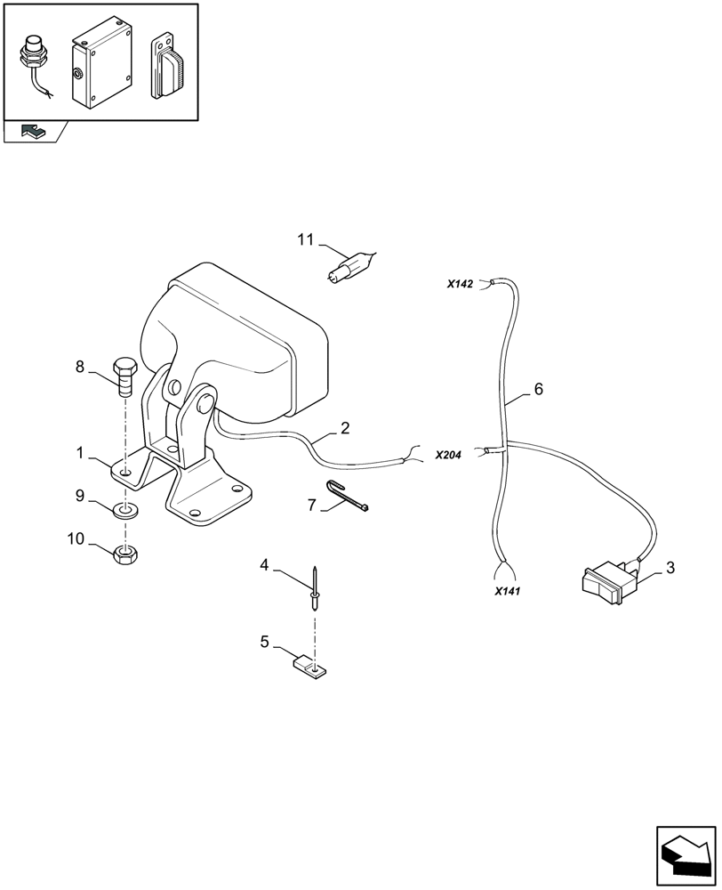 Схема запчастей Case IH LBX432R - (06.05A[01]) - ADDITIONAL WORK LIGHTS - FOR NA ONLY (06) - ELECTRICAL SYSTEMS