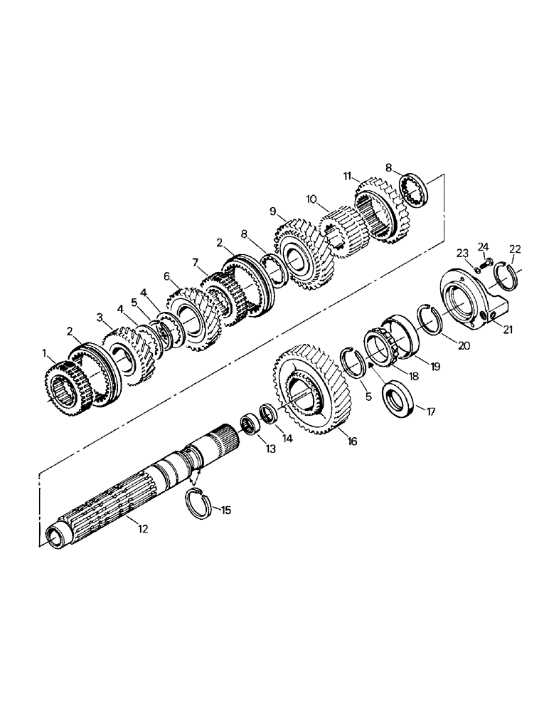 Схема запчастей Case IH CR-1280 - (04-23) - TRANSMISSION MAIN SHAFT (04) - Drive Train