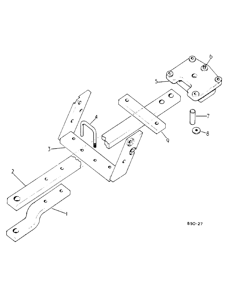 Схема запчастей Case IH 784 - (09-020) - SWINGING DRAWBAR (12) - FRAME