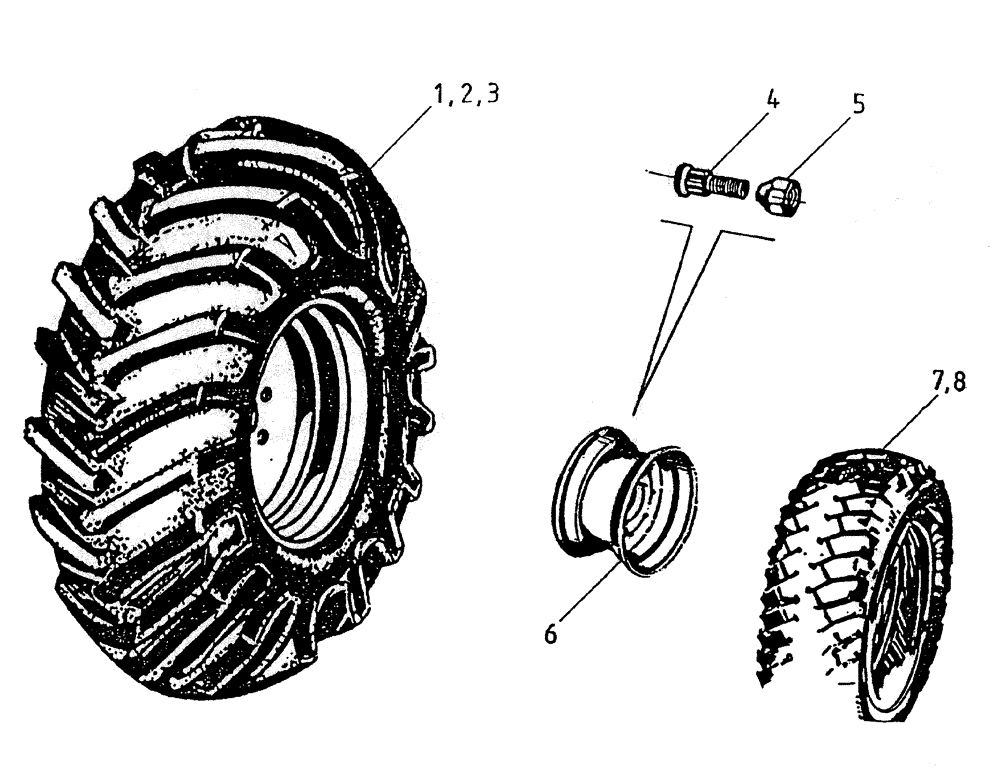 Схема запчастей Case IH 7000 - (A04-05) - WHEELS (7000) Mainframe & Functioning Components
