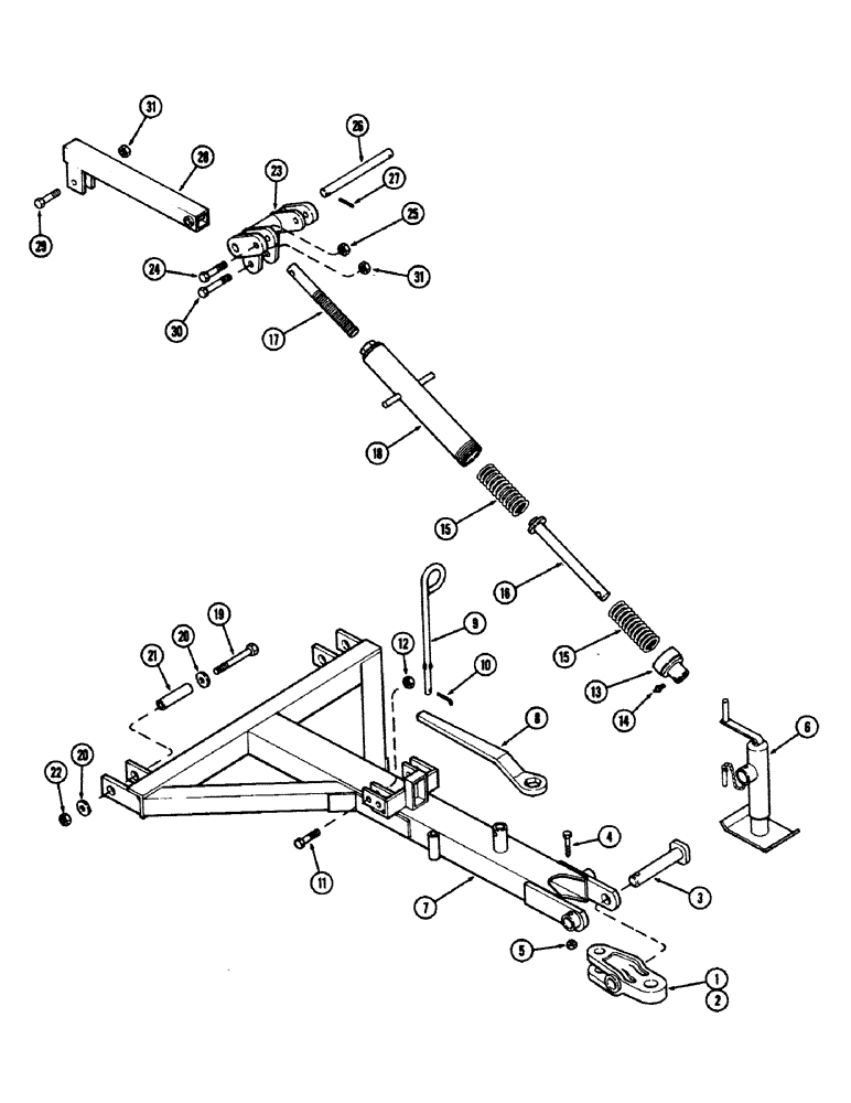 Схема запчастей Case IH E30 - (004) - HITCH, SERIAL NUMBER 1606726 AND AFTER 