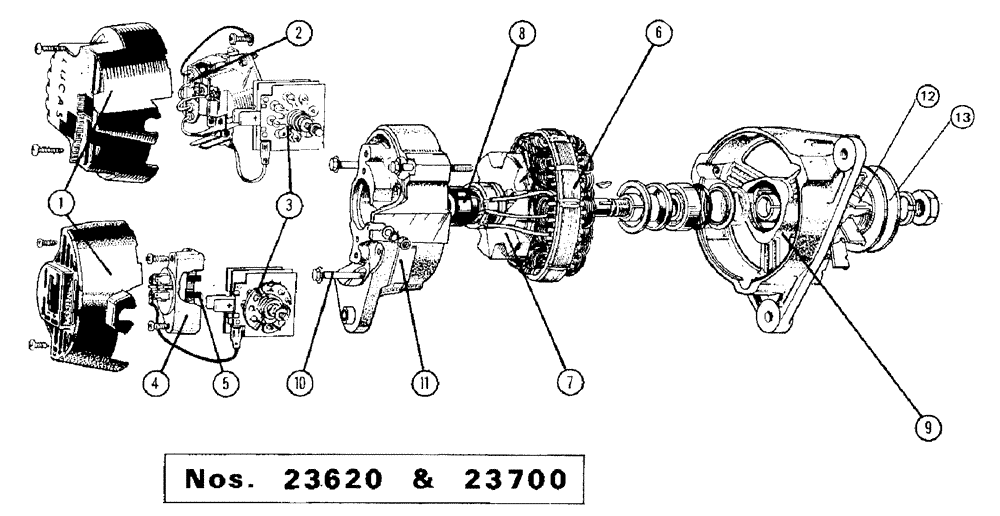 Схема запчастей Case IH SIMMS - (12) - ALTERNATOR, NUMBERS 23620 & 23700 