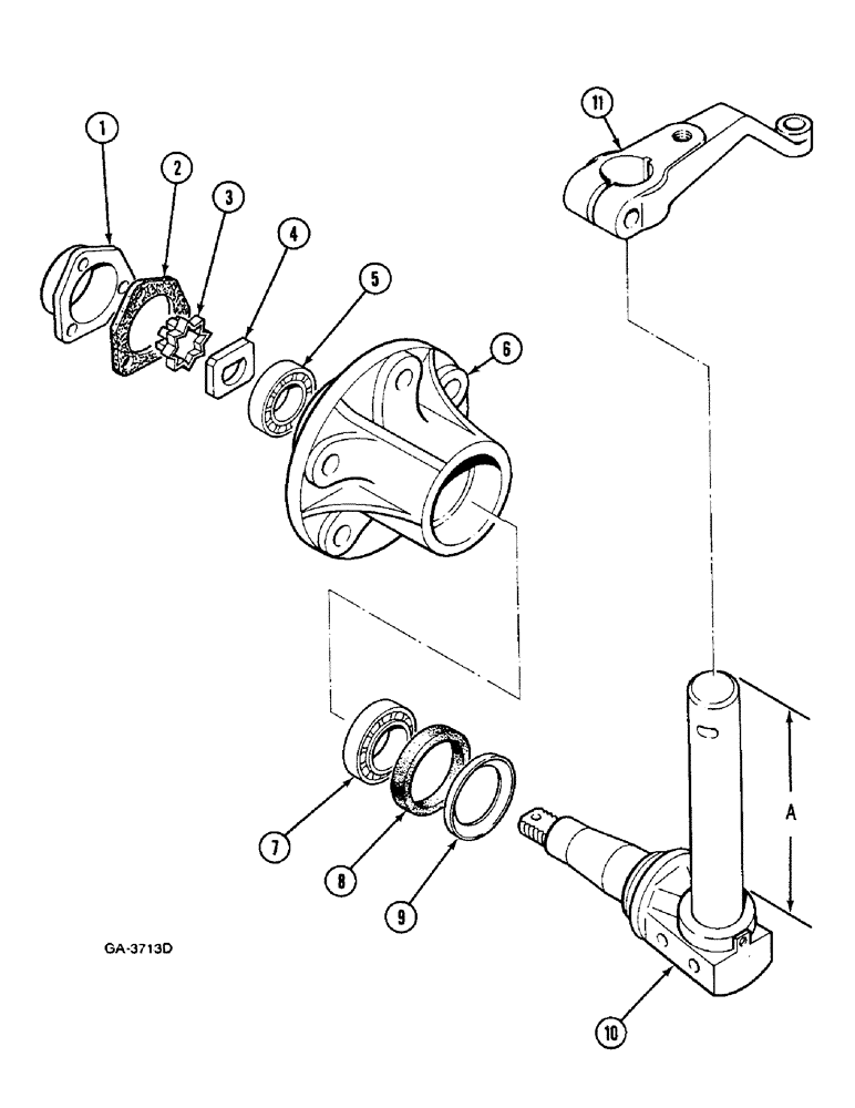 Схема запчастей Case IH 433 - (5-280) - STEERING KNUCKLE (05) - STEERING