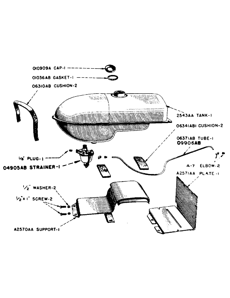Схема запчастей Case IH SO-SERIES - (043) - FUEL TANK, S, SC, SO (03) - FUEL SYSTEM