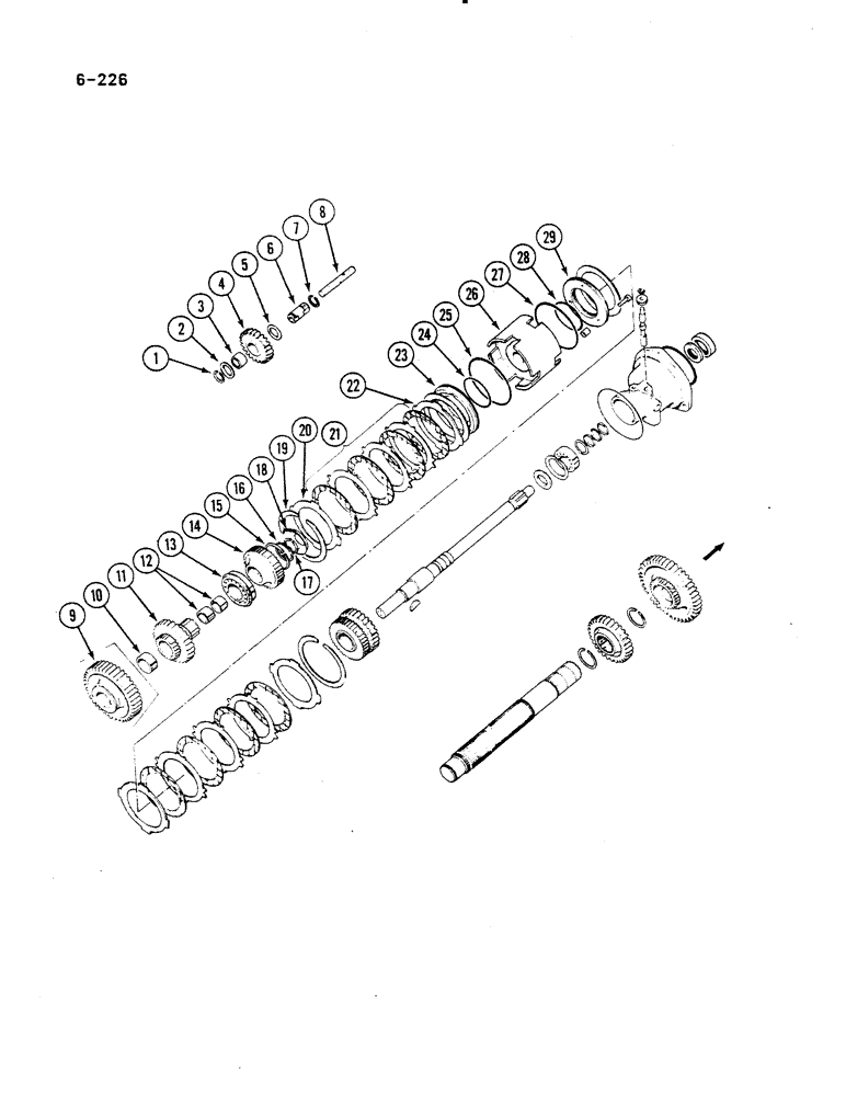 Схема запчастей Case IH 485 - (6-226) - FORWARD AND REVERSE, SYNCHROMESH DRIVE (06) - POWER TRAIN