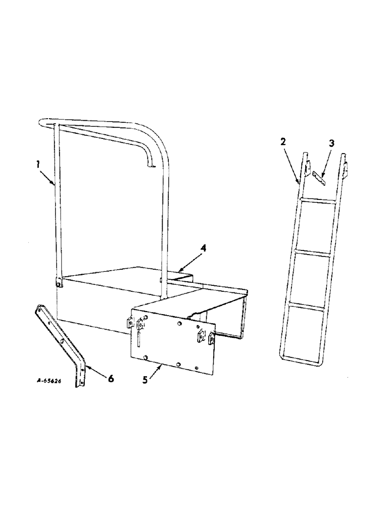 Схема запчастей Case IH 414 - (203) - PLATFORM EXTENSION AND LADDER ATTACHMENT (90) - PLATFORM, CAB, BODYWORK AND DECALS