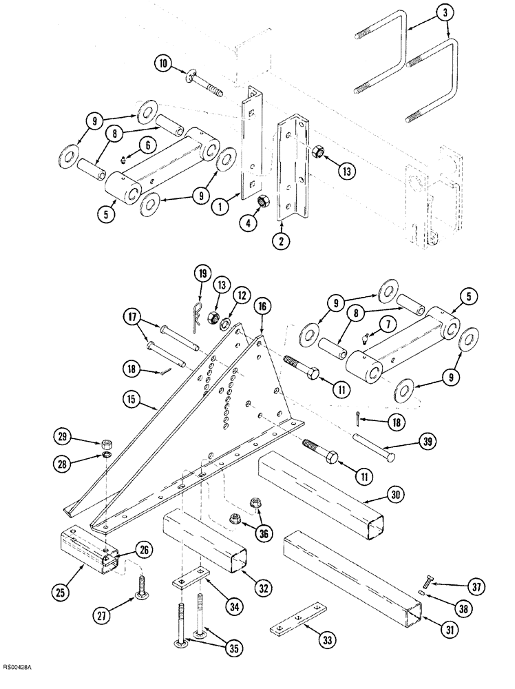 Схема запчастей Case IH 1820 - (09-014) - PARALLEL LINKAGE 
