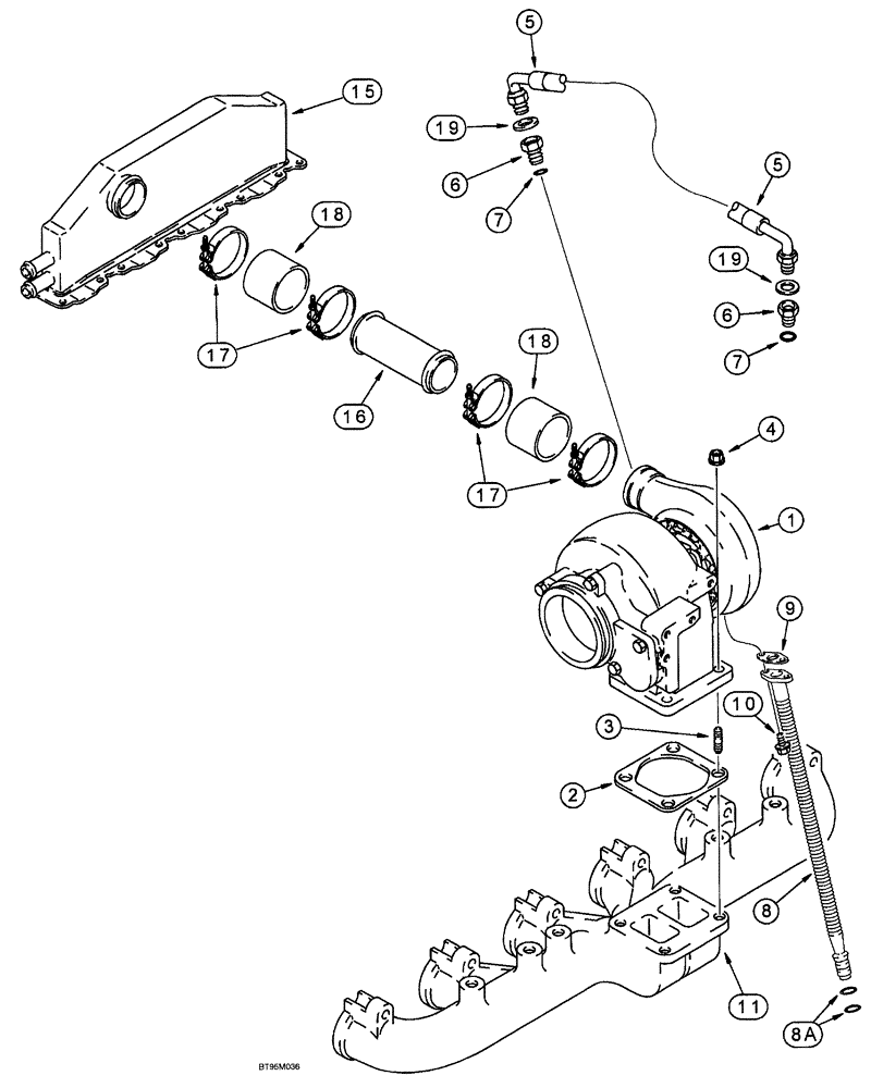 Схема запчастей Case IH SPX4260 - (038) - TURBOCHARGER SYSTEM (10) - ENGINE