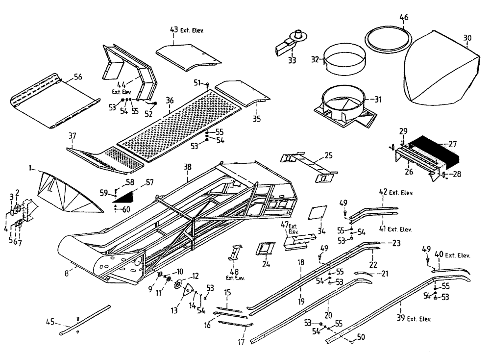 Схема запчастей Case IH 7700 - (A03[45A]) - ELEVATOR Mainframe & Functioning Components