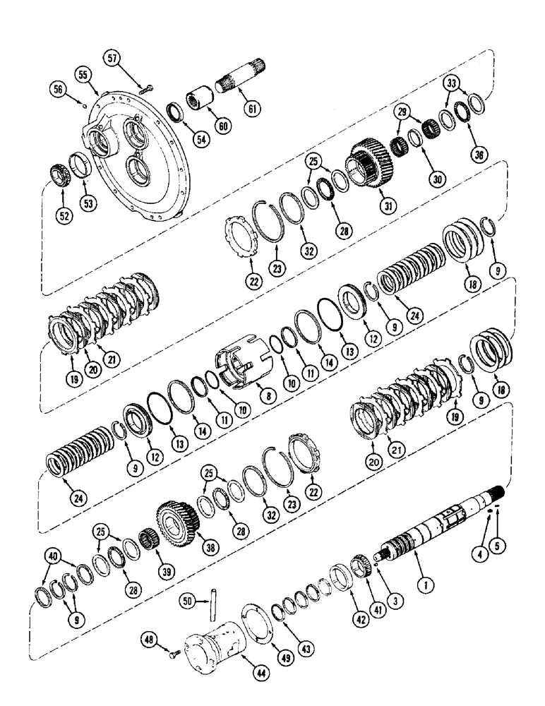 Схема запчастей Case IH 8920 - (6-004) - TRANSMISSION SPEED, INPUT SHAFT WITHOUT CREEPER (06) - POWER TRAIN