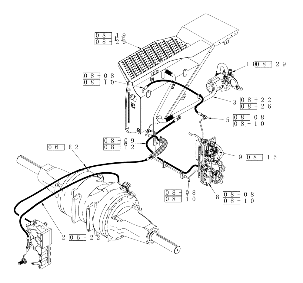 Схема запчастей Case IH STEIGER 485 - (01A-20) - HYDRAULICS - POWER TAKEOFF TRANSFER CASE LUBRICATION (00) - PICTORIAL INDEX