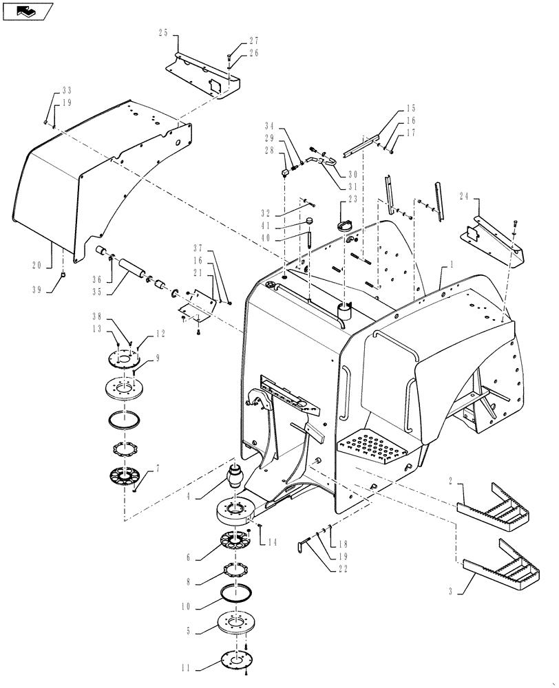 Схема запчастей Case IH STEIGER 550 - (39.100.06[01]) - REAR FRAME / FUEL TANKS AND FENDERS - STEIGER 550 & 600 BSN ZBF126024 (39) - FRAMES AND BALLASTING
