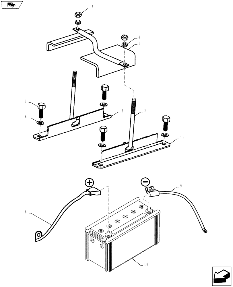 Схема запчастей Case IH FARMALL 65A - (55.301.02) - BATTERY - BATTERY CABLES (55) - ELECTRICAL SYSTEMS