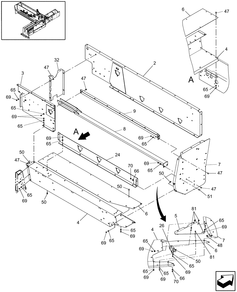 Схема запчастей Case IH SB541 - (60.220.03[2]) - FEEDER SHIELDS, SB541 (60) - PRODUCT FEEDING