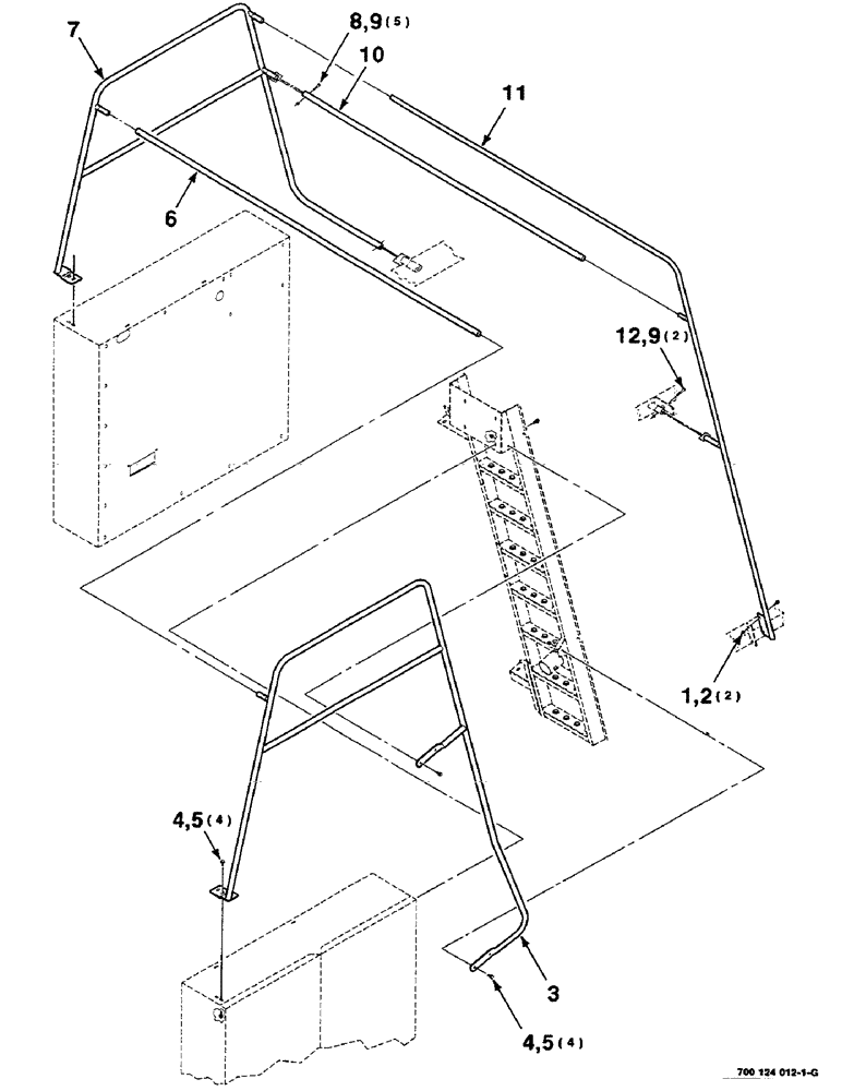 Схема запчастей Case IH 8590 - (07-22) - HAND RAIL ASSEMBLY (12) - MAIN FRAME