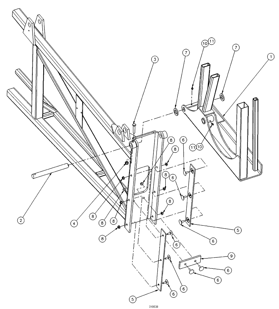 Схема запчастей Case IH SPX4260 - (08-005) - 60-90 OUTER BOOM ASSEMBLY (09) - BOOMS