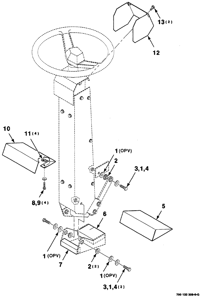 Схема запчастей Case IH 8870 - (07-24) - STEERING POST (41) - STEERING