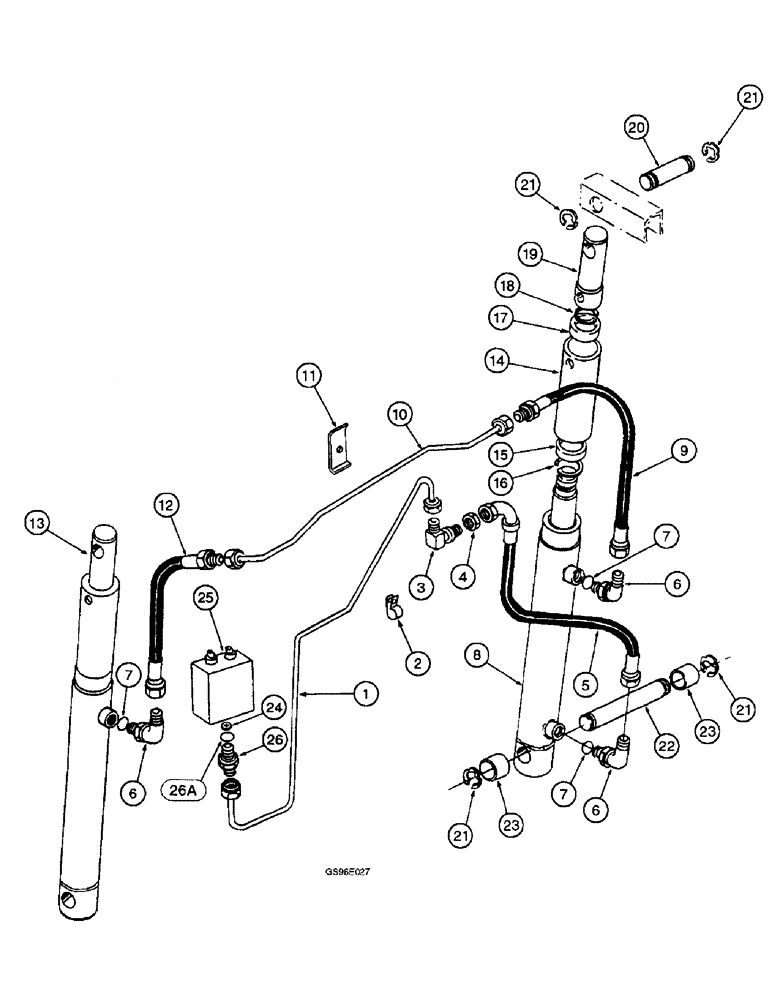 Схема запчастей Case IH INTERNATIONAL - (3-82) - HEADER HYD. LIFT SYSTEM, RIGHT HAND MASTER AND LEFT HAND SLAVE CYLINDER, SERIAL NUMBER 5501 & AFTER (07) - HYDRAULICS