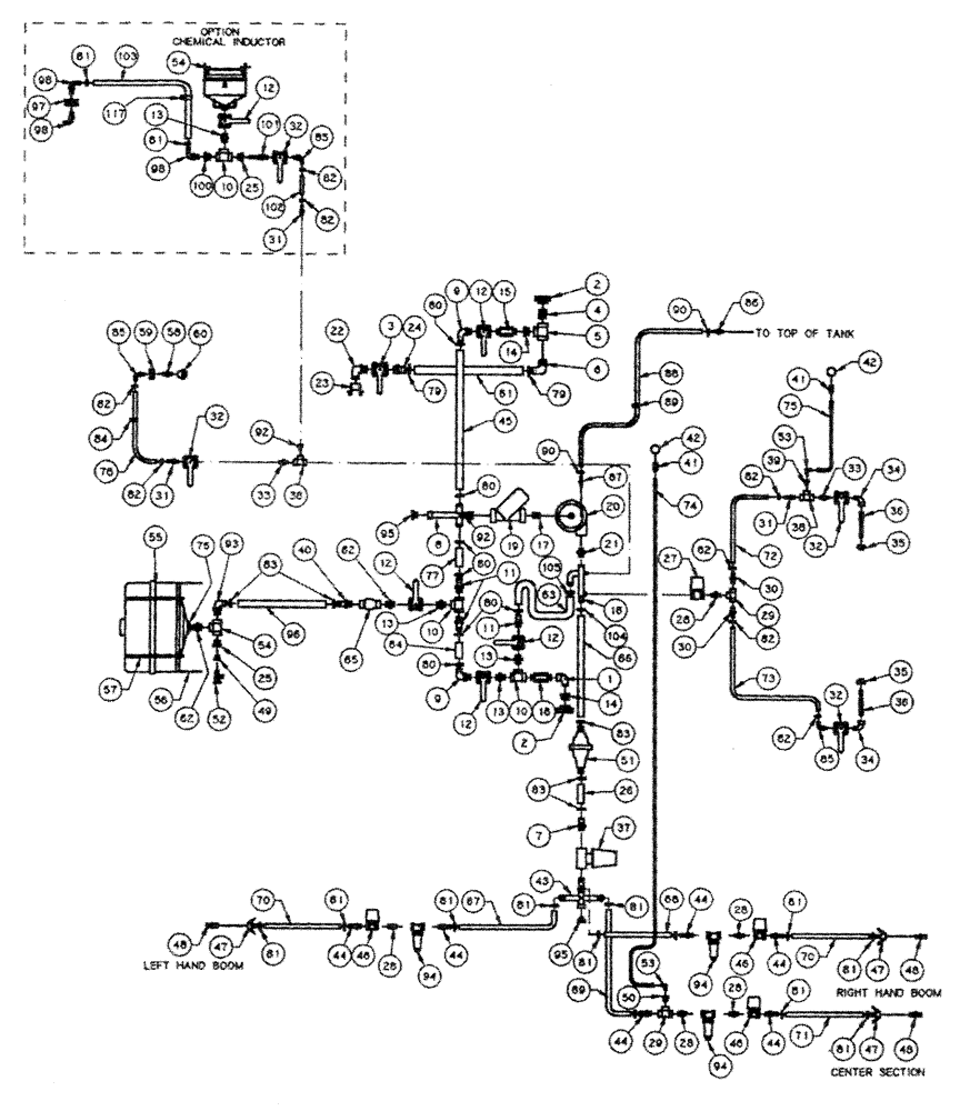 Схема запчастей Case IH PATRIOT XL - (09-006) - LIQUID PLUMBING - TANK & SKID RAVEN (500 GAL. TANK) Liquid Plumbing
