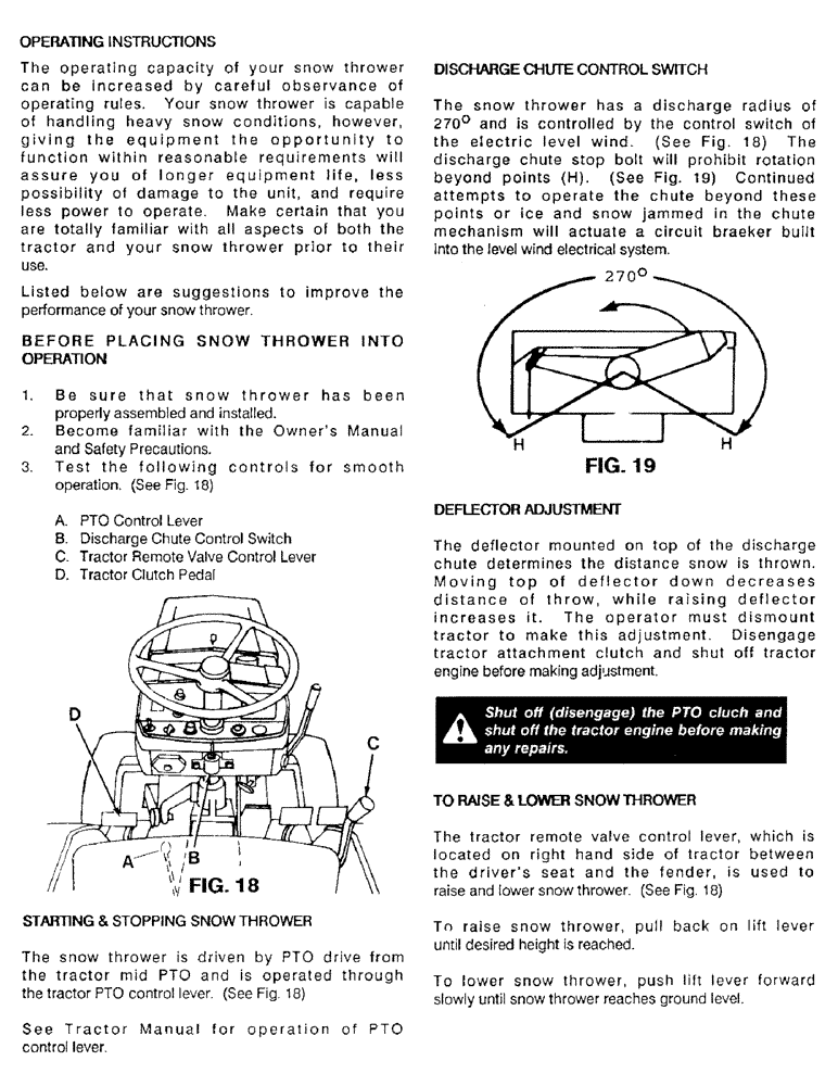 Схема запчастей Case IH 56FTS - (19) - OPERATING INSTRUCTIONS 