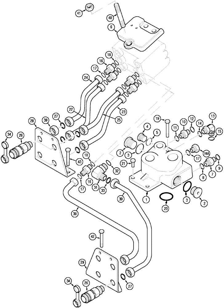 Схема запчастей Case IH MX150 - (08-18) - INLET AND OUTLET MANIFOLD (35) - HYDRAULIC SYSTEMS