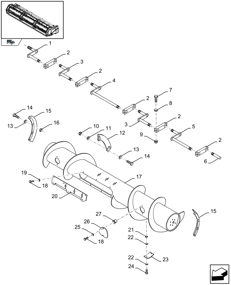 Схема запчастей Case IH 2050 - (20.22[01]) - FEED AUGER (20) - HEADER
