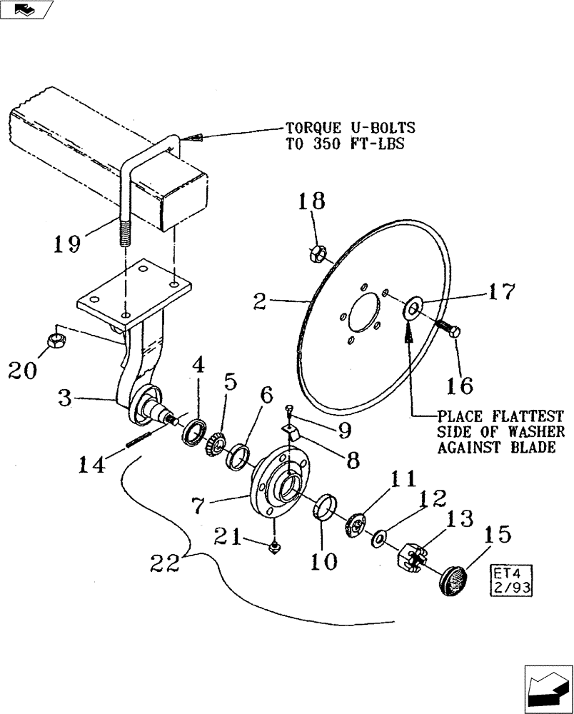 Схема запчастей Case IH 530B - (75.200.05) - RIGID DISC MOUNT ASSEMBLY (75) - SOIL PREPARATION