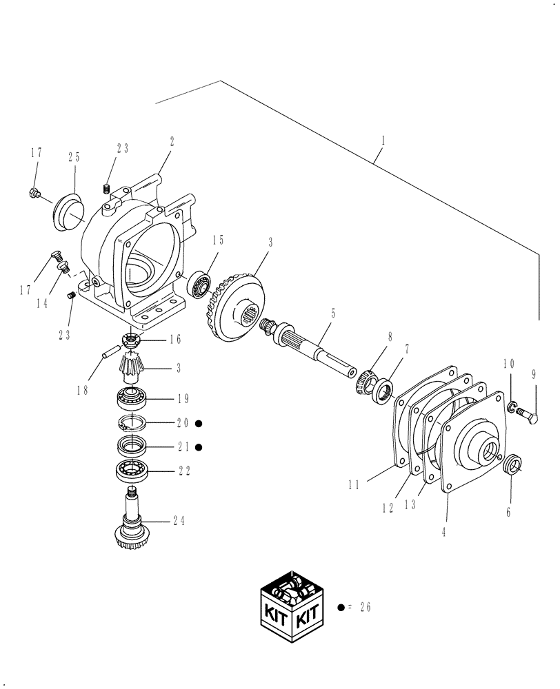 Схема запчастей Case IH MD92 - (008) - GEARBOX BSN YFN146307 (58) - ATTACHMENTS/HEADERS