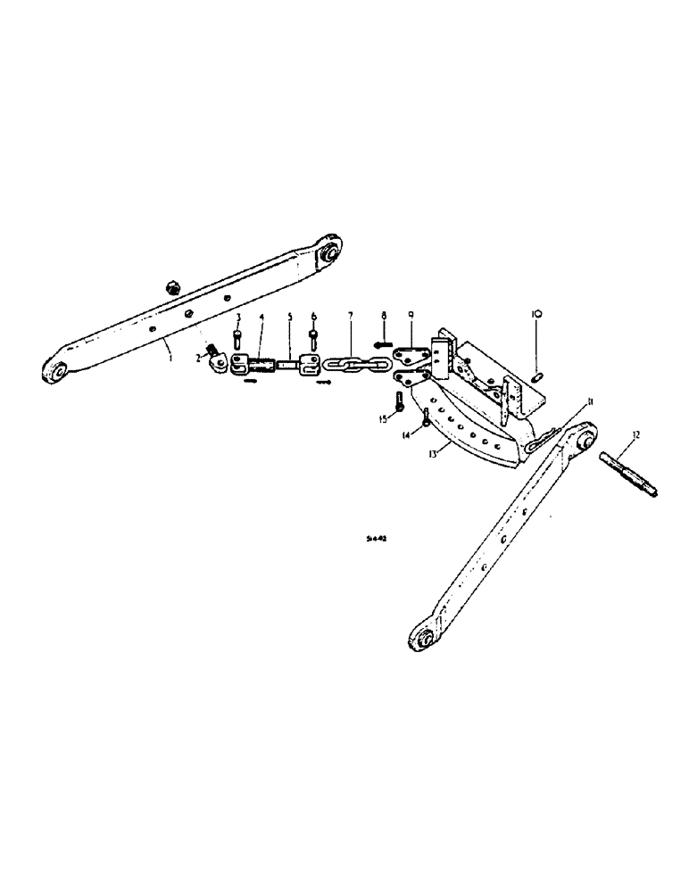 Схема запчастей Case IH 674 - (09-09) - LOWER LINKS, THREE POINT HITCH, WITH INSIDE CHECK CHAINS (12) - FRAME