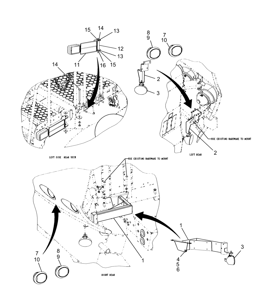 Схема запчастей Case IH AFX8010 - (A.40.A.85[5]) - LIGHTS, REAR - STANDARD FOR NA, AUSTRALIA, RUSSIA A - Distribution Systems