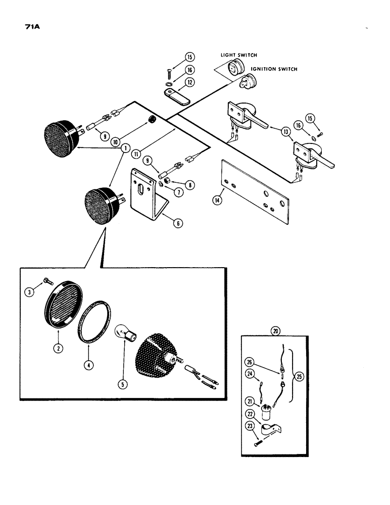 Схема запчастей Case IH 930-SERIES - (071A) - STOP AND TAIL LAMP ATTACHMENT, LIGHTING EQUIPMENT (04) - ELECTRICAL SYSTEMS