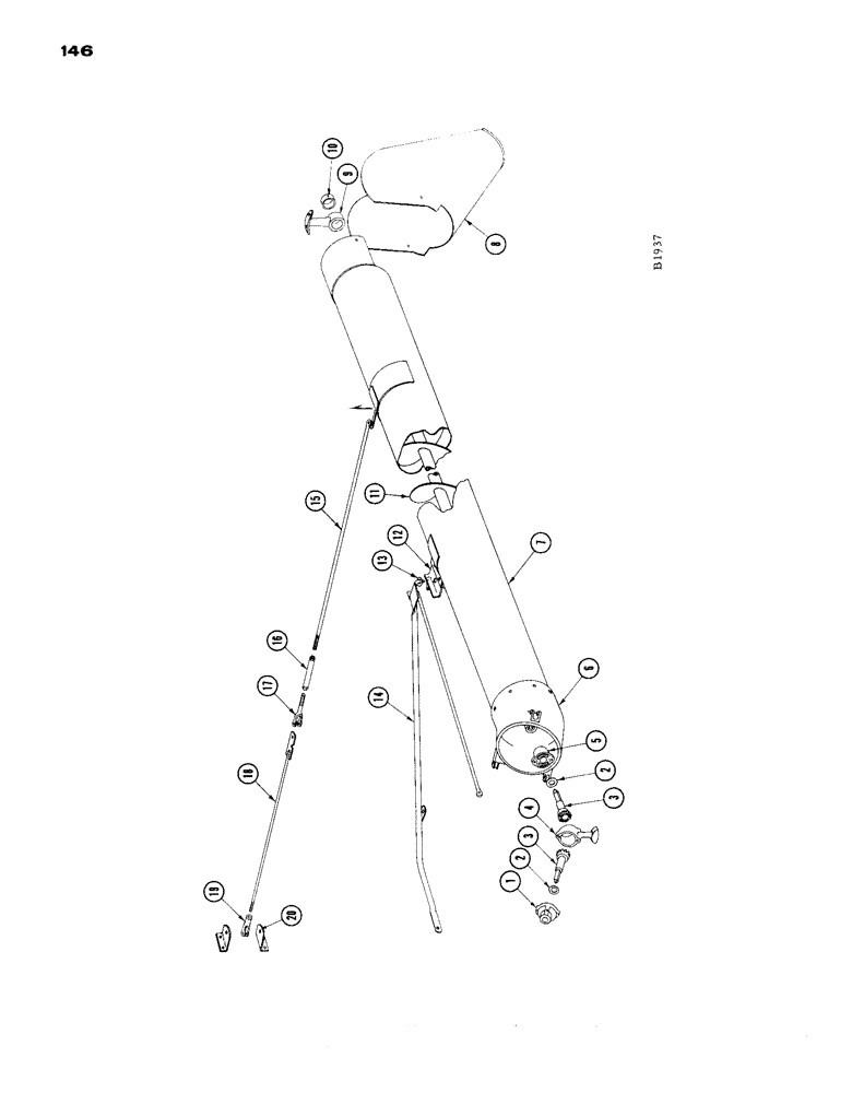 Схема запчастей Case IH 1660 - (146) - GRAIN BIN DISCHARGE AUGER (80) - CROP STORAGE/UNLOADING