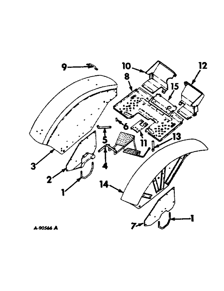 Схема запчастей Case IH 1456 - (13-05) - SUPERSTRUCTURE, FENDERS AND PLATFORMS, INTERNATIONAL TRACTORS (05) - SUPERSTRUCTURE