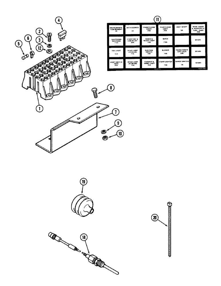 Схема запчастей Case IH 1896 - (4-056) - FUSES AND FUSE HOLDER (04) - ELECTRICAL SYSTEMS