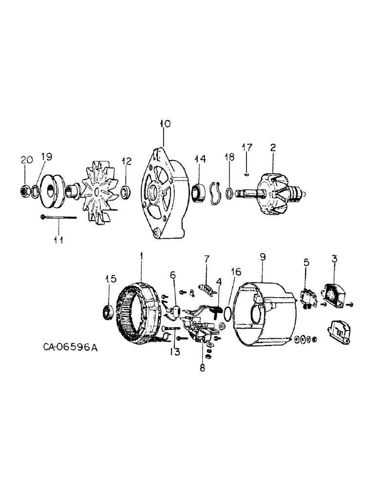 Схема запчастей Case IH 1586 - (08-06) - ELECTRICAL, ALTERNATOR-GENERATOR, MOTOROLA, SERIAL NOS. 15566 TO 15635 (06) - ELECTRICAL