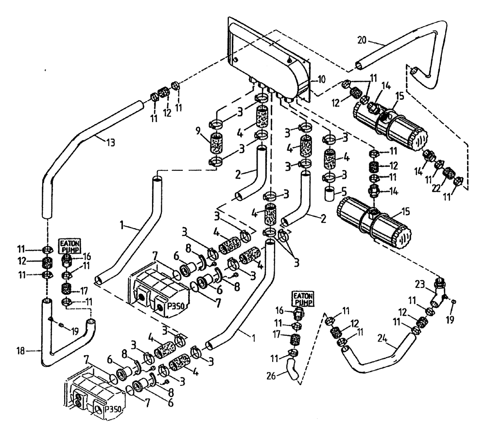 Схема запчастей Case IH 7700 - (B05[35A]) - HYDRAULIC SUCTION LINES {TANDEM TRANSMISSION} {L10 PRIMARY VARIABLE EXTRACTOR} Hydraulic Components & Circuits