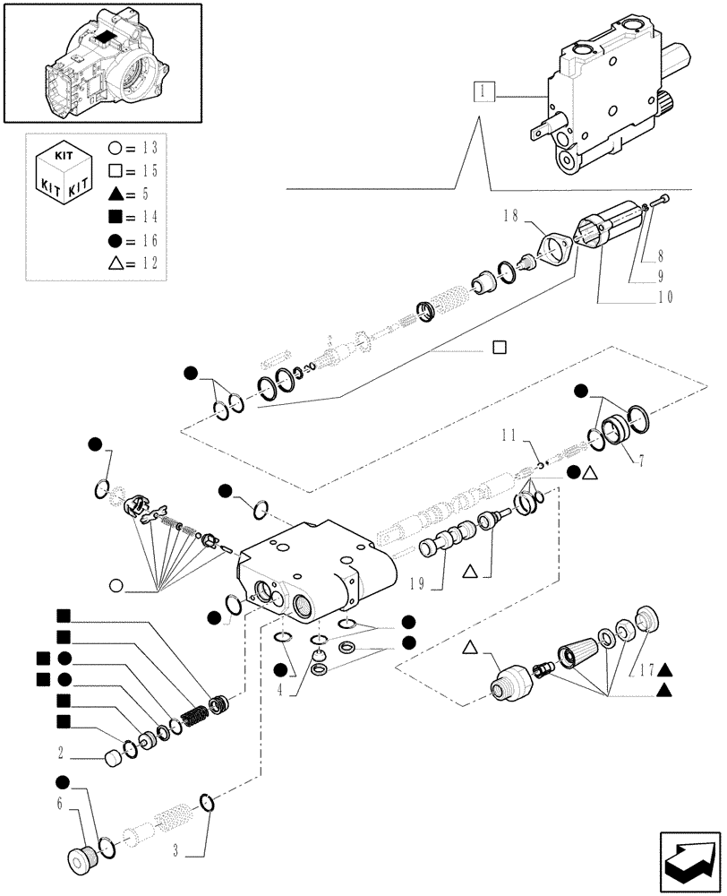 Схема запчастей Case IH PUMA 210 - (1.82.7/ A) - REMOTE CONTROL VALVE - BREAKDOWN (07) - HYDRAULIC SYSTEM
