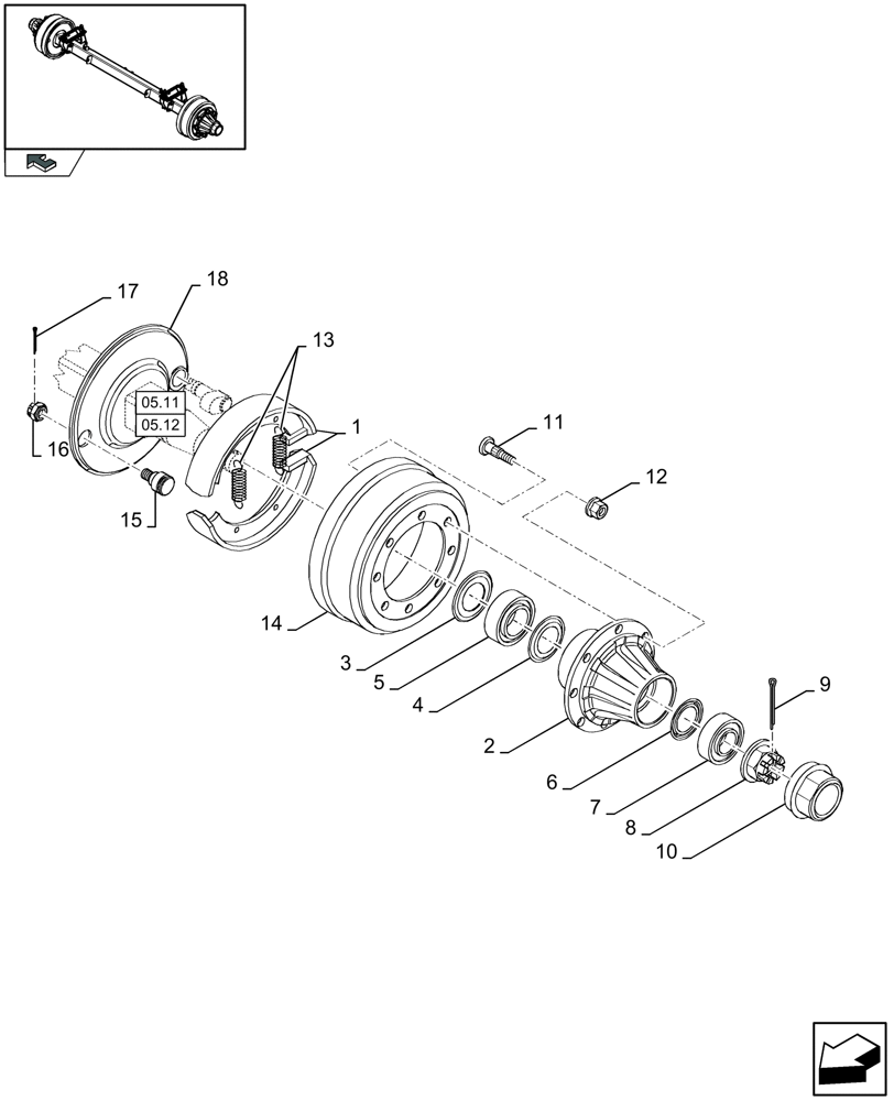 Схема запчастей Case IH LBX332P - (05.13[01]) - TANDEM AUTO-STEER AXLE, BRAKES (05) - AXLE
