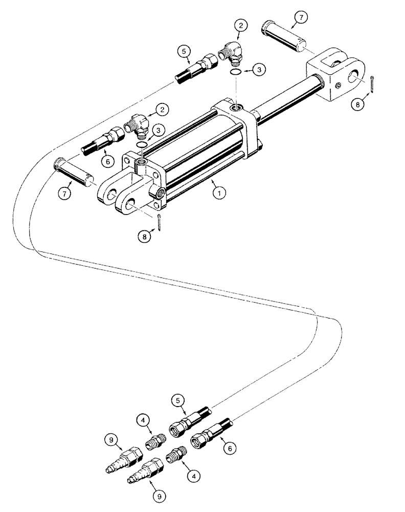 Схема запчастей Case IH 485 - (8-04) - TRANSPORT LIFT CYLINDER HYDRAULICS, MODELS WITH TIE ROD TYPE CYLINDERS, HYDRAULIC COUPLERS (08) - HYDRAULICS