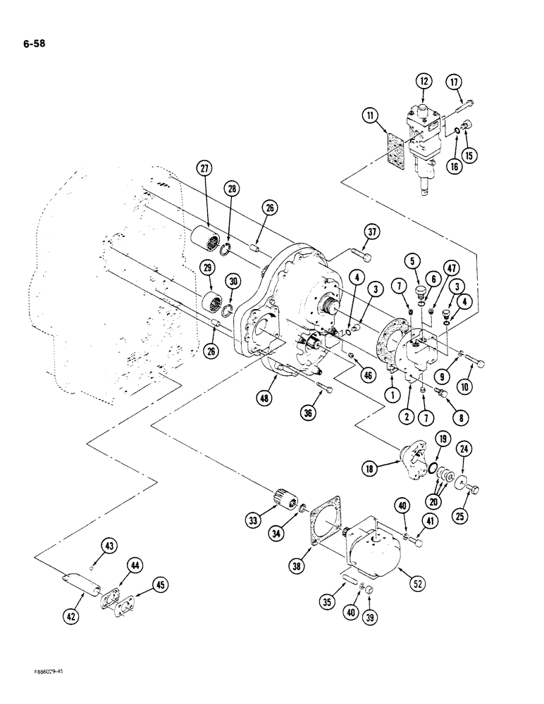 Схема запчастей Case IH STEIGER - (6-058) - PTO ASSEMBLY (06) - POWER TRAIN
