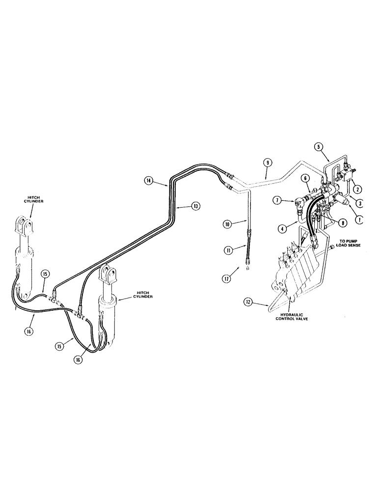 Схема запчастей Case IH STEIGER - (1-18) - PICTORIAL INDEX, HITCH HYDRAULICS (00) - PICTORIAL INDEX