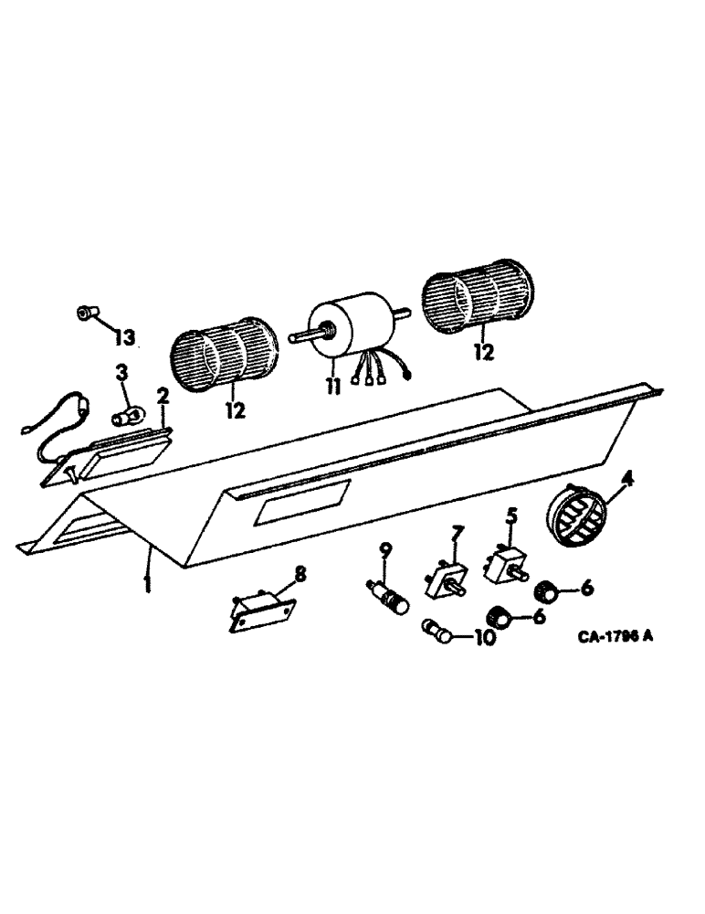 Схема запчастей Case IH 815 - (13-13) - SUPERSTRUCTURE, OPERATORS CAB, BLOWER (05) - SUPERSTRUCTURE