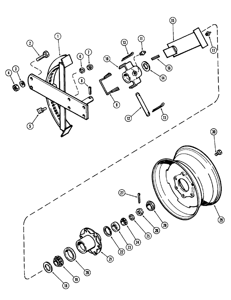 Схема запчастей Case IH 600-SERIES - (32) - GAUGE WHEEL 