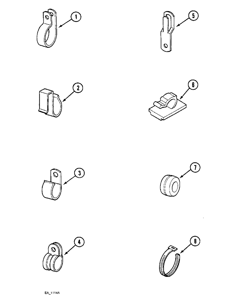 Схема запчастей Case IH 3230 - (4-056) - ELECTRICAL CLIPS, STRAPS AND GROMMETS (04) - ELECTRICAL SYSTEMS