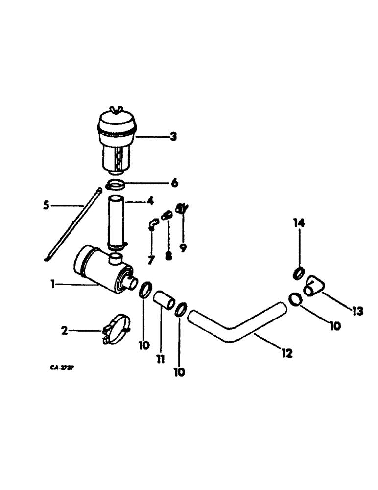 Схема запчастей Case IH 915 - (E-07) - FUEL SYSTEM, AIR CLEANER AND CONNECTIONS, COMBINES W/DT-414 ENGINES, SER. NO. 2350 AND ABOVE (02) - FUEL SYSTEM