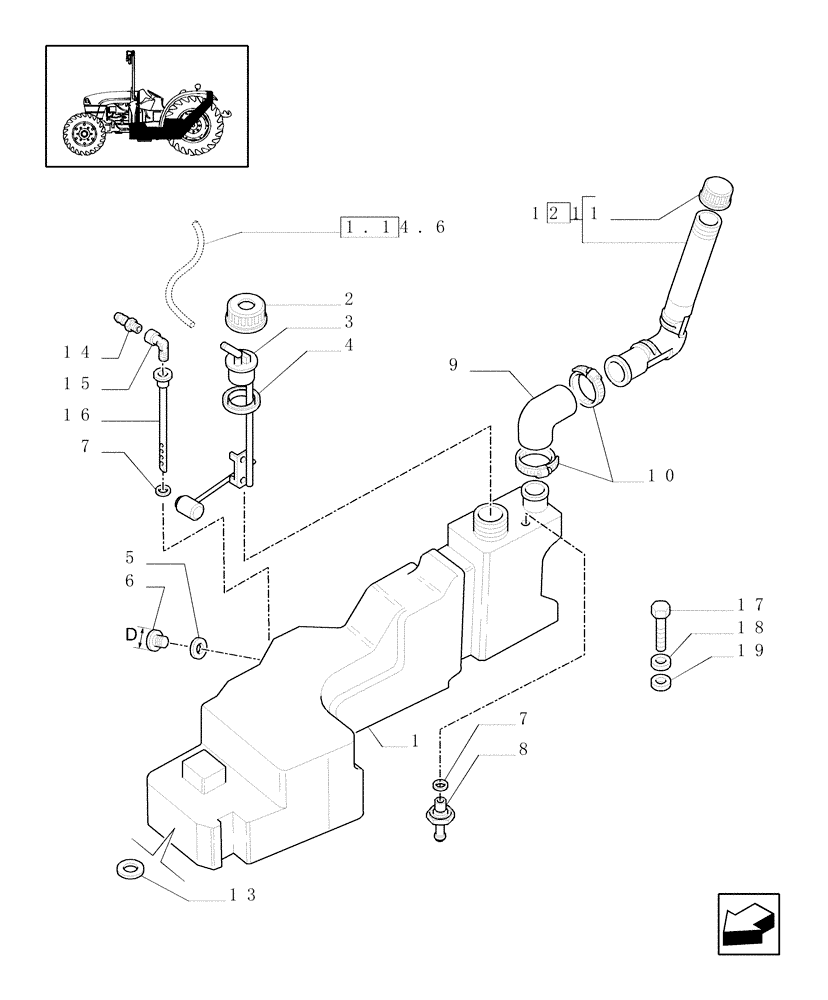 Схема запчастей Case IH JX1075C - (1.14.0/02[01]) - (VAR.132/1) FUEL TANK GUARD (JAPAN) - C5540 (02) - ENGINE EQUIPMENT