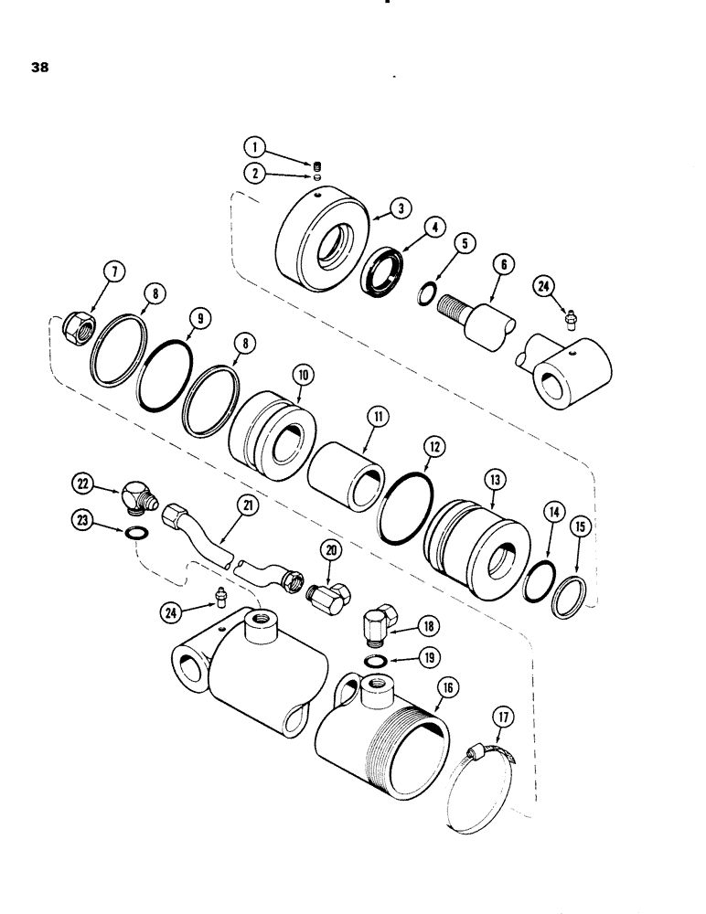 Схема запчастей Case IH 66L - (38) - T53894 CYLINDER (35) - HYDRAULIC SYSTEMS